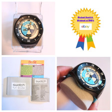 Swatch Fun Scuba New SUGB102 Dolphin Whistle Dive Watch NOS