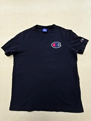 Champion Black Cotton Crew Neck T-Shirt Small Short Sleeve Logo MPN 21145