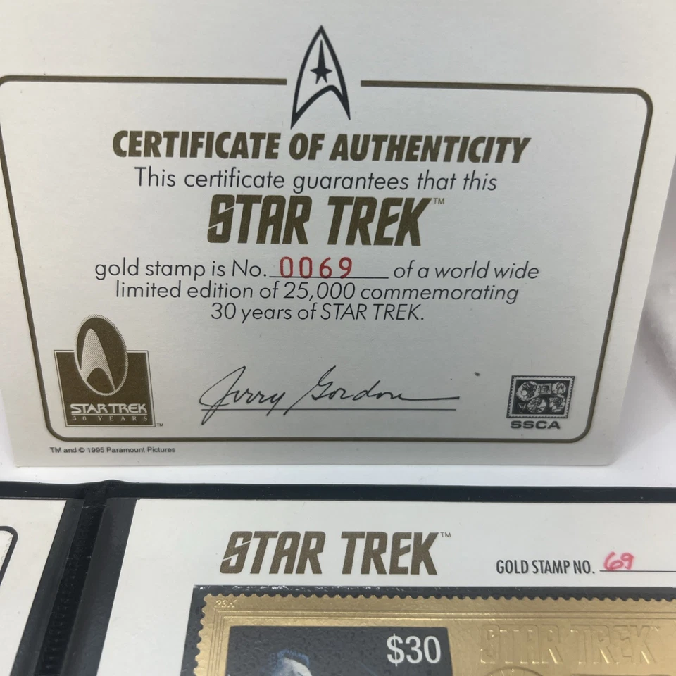 1996 STAR TREK Commemorating 30 Years Of Star Trek St.Vincent 24k Gold Stamp - Image 4 of 4