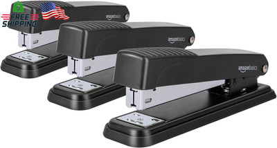 Amazon Basics Full-Strip Metal Office Desktop Stapler, 20 Sheet Capacity, Non-Sl