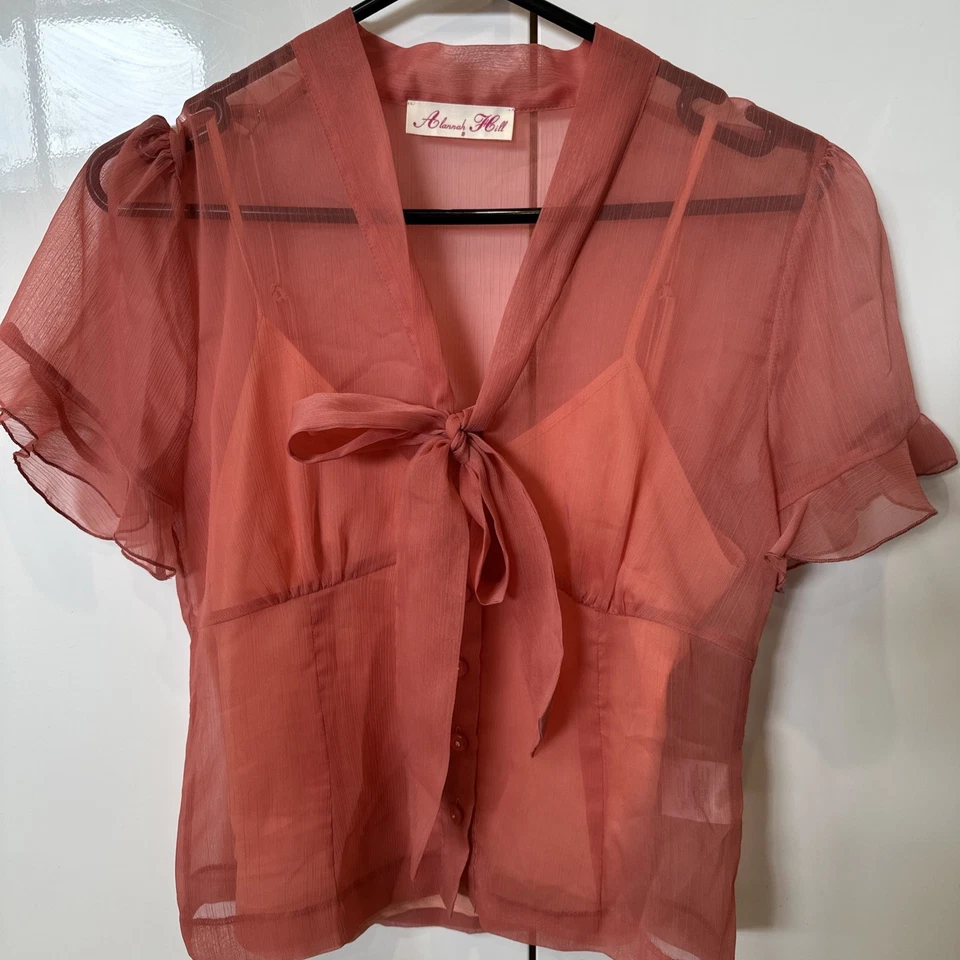 Alannah Hill Peach Pink Blouse 8