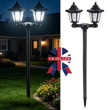 Solar Lamp Post Outdoor Dual Lighting 155cm 3 in 1 Wall mounted or Stake UK