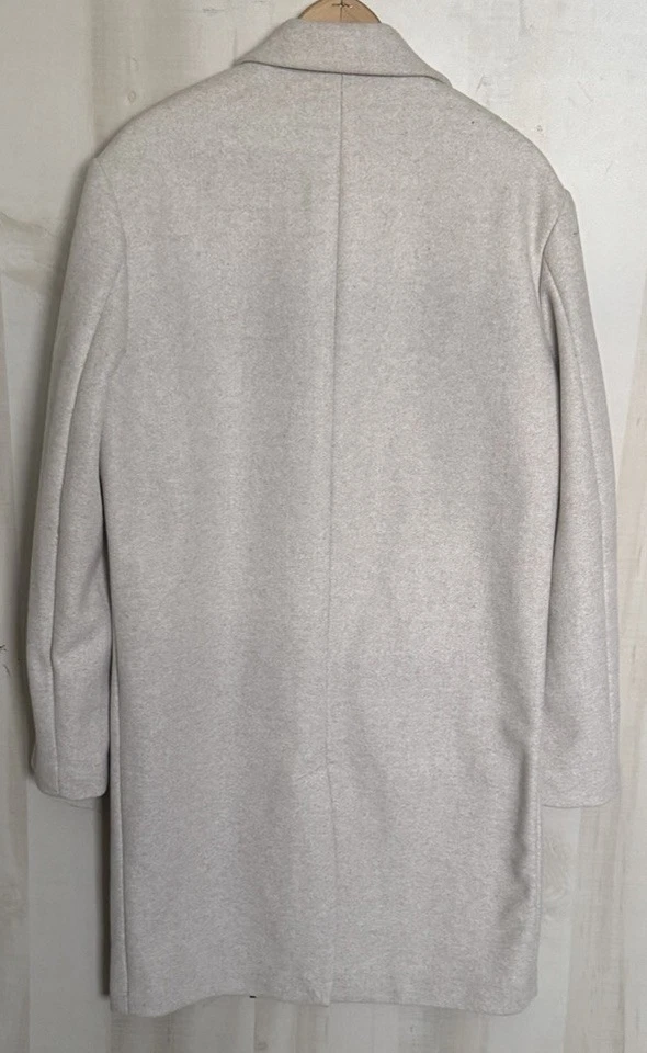 ZARA Mens 4 Way Stretch Trench Coat Button Closure Size Medium Gray - Image 3 of 4