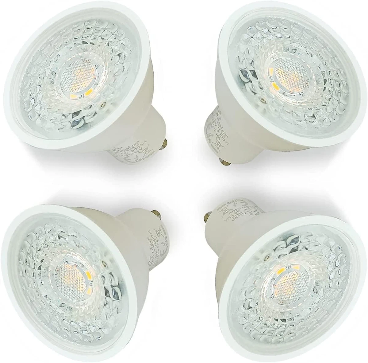 4Xsweier Bombillas LED GU10 5W, Blanco Frío 6000K,50W Foco Halógeno Equivalente,