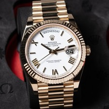 2026 Rolex Day Date 40mm 228238 White Roman Dial 18K Yellow Gold President w/B&P