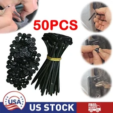 50PCS Nylon Universal Cable Tie Buckle Self-Locking Nylon Zip Ties Holder NEW