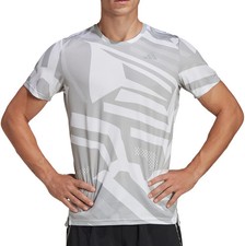Image of adidas Own The Run Mens Running Top Grey Short Sleeve Breathable Jogging T-Shirt