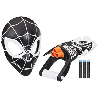 Spider-Man Marvel Symbiote Tri-Shot Blaster & Mask, Role Play Gauntlet &...