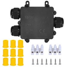 FDG Junction Box Outdoor Waterproof IP68 3 Way Plug Line Coaxial Cable Connec...