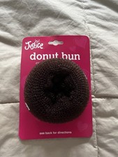 NEW Justice Girls Donut Bun - Dark Brown - Small Hair Bun Maker