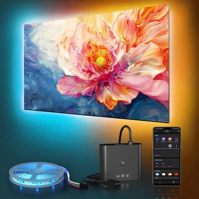 Smart TV LED Backlight with HDMI 4K30Hz Sync Box, LED Lights for 55-85 inch S...