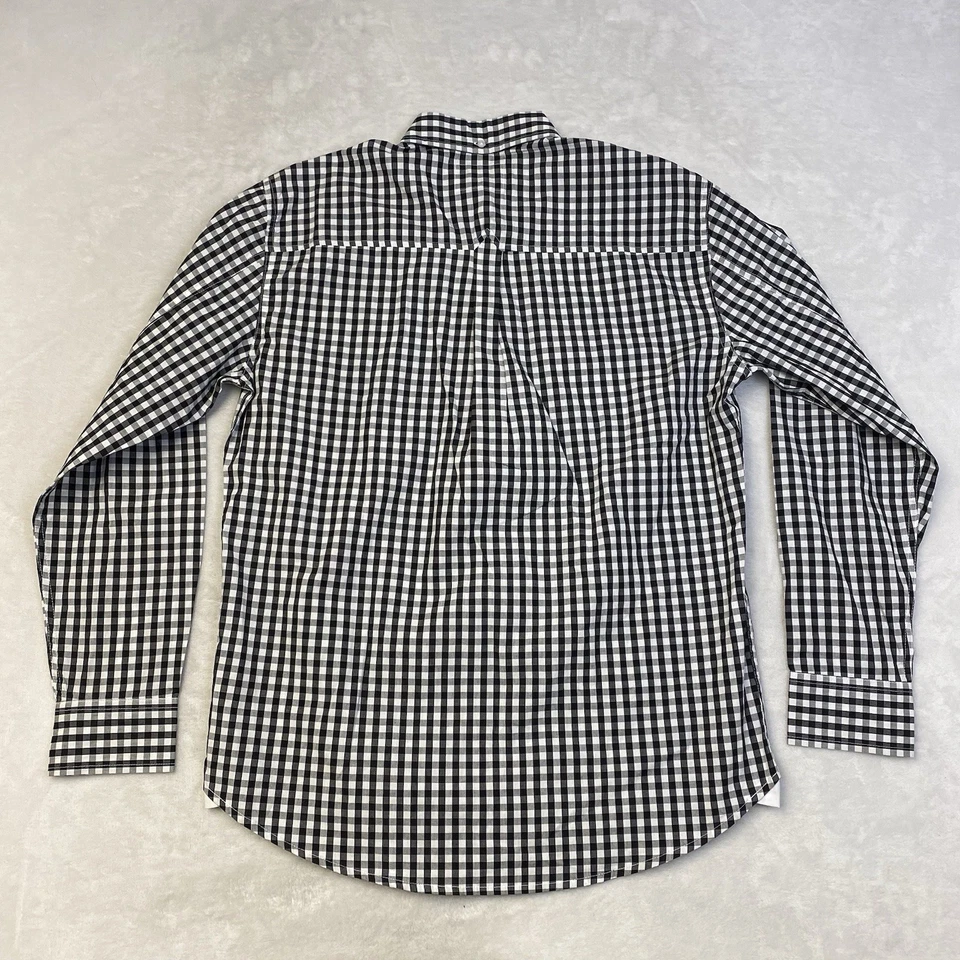 Camisa Staple Para Hombre Talla Grande Negra Paloma Guinga Abotonada Manga Larga Foto 4 de 4