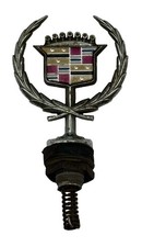 Vintage Cadillac Wreath Crest Hood Ornament Emblem Spring Mount Automobilia