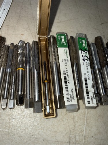 Lot of 36 New/Used Straight/Spiral Flute Plug Taps Various Sizes Machinists Tool - Afbeelding 12 van 13