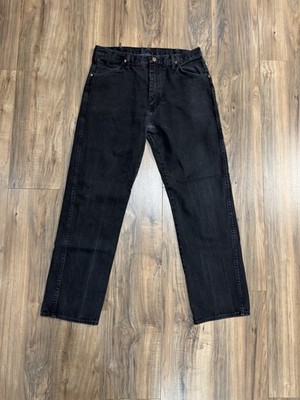 Vintage 90 s Wrangler Black Denim Jeans Pants Straight Leg 35X32 USA Made Cowboy