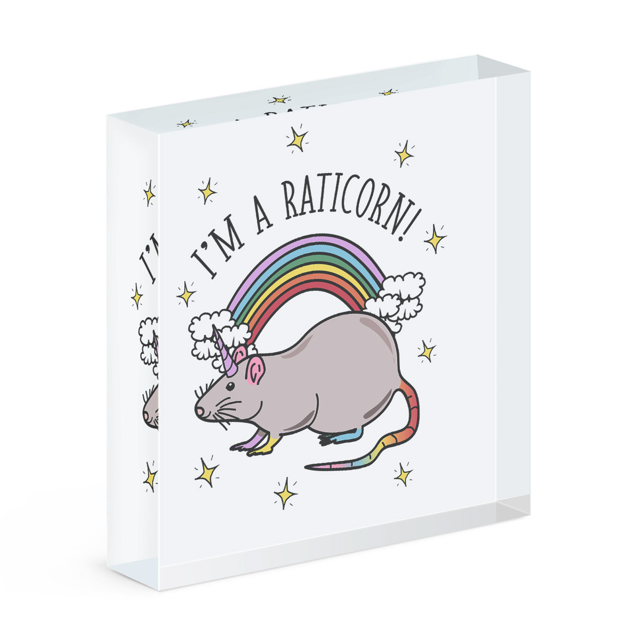 I'm A Raticorn Acrylic Photo Block Frame Funny Rat Unicorn
