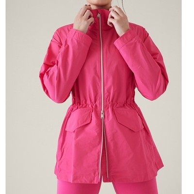 Athleta Gap NWOT Salvia Pink Westerly 2-Way Water Repellent Rain Jacket Small