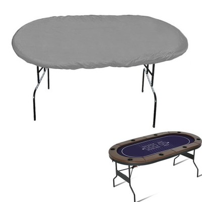 Ovale Pokertisch Abdeckung Wasserdicht 420D Oxford mit Verstellbarem Kordelzug