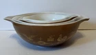 Pyrex Early American Cinderella Bowl Set Brown White Nesting Vintage