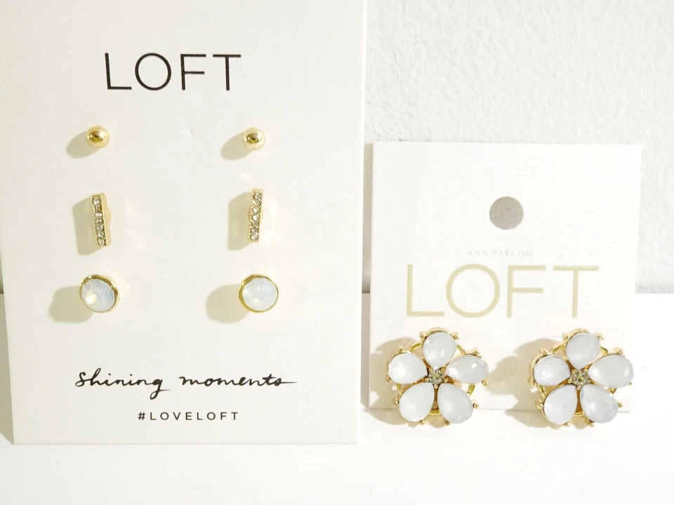 Juego de 3 pendientes para mujer Ann Taylor nuevos con etiquetas 24,50 flores de ópalo nuevos con etiquetas 34 Foto 2 de 4