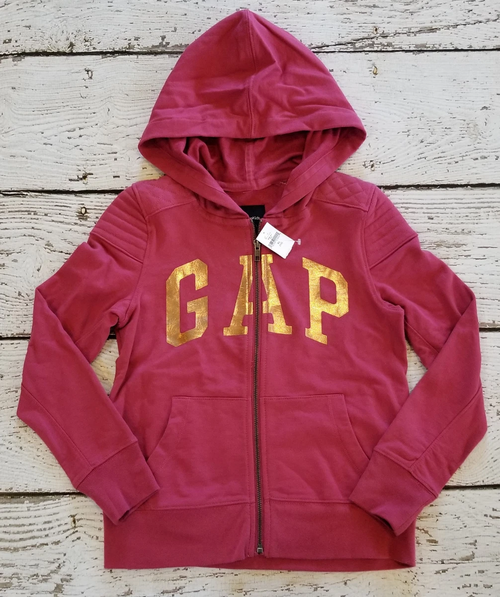 GAP KIDS XL 12 Girls Pink Gold Moto Motorcycle Logo Long Sleeve