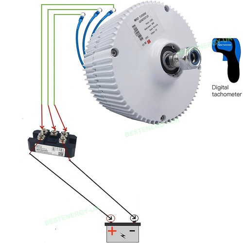 3000W Wind Turbine Permanent Magnet Generator Alternator Kit 3-Phase 12V/24V/48V - Picture 7 of 21