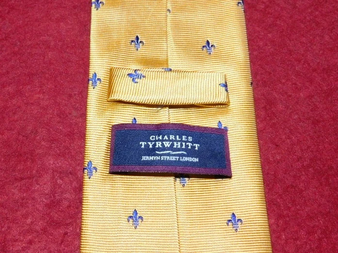 MEN'S CHARLES TYRWHITT YELLOW/BLUE FLOWER MOTIF TIE - TIES - DESIGNER TIES. - Image 3 of 3
