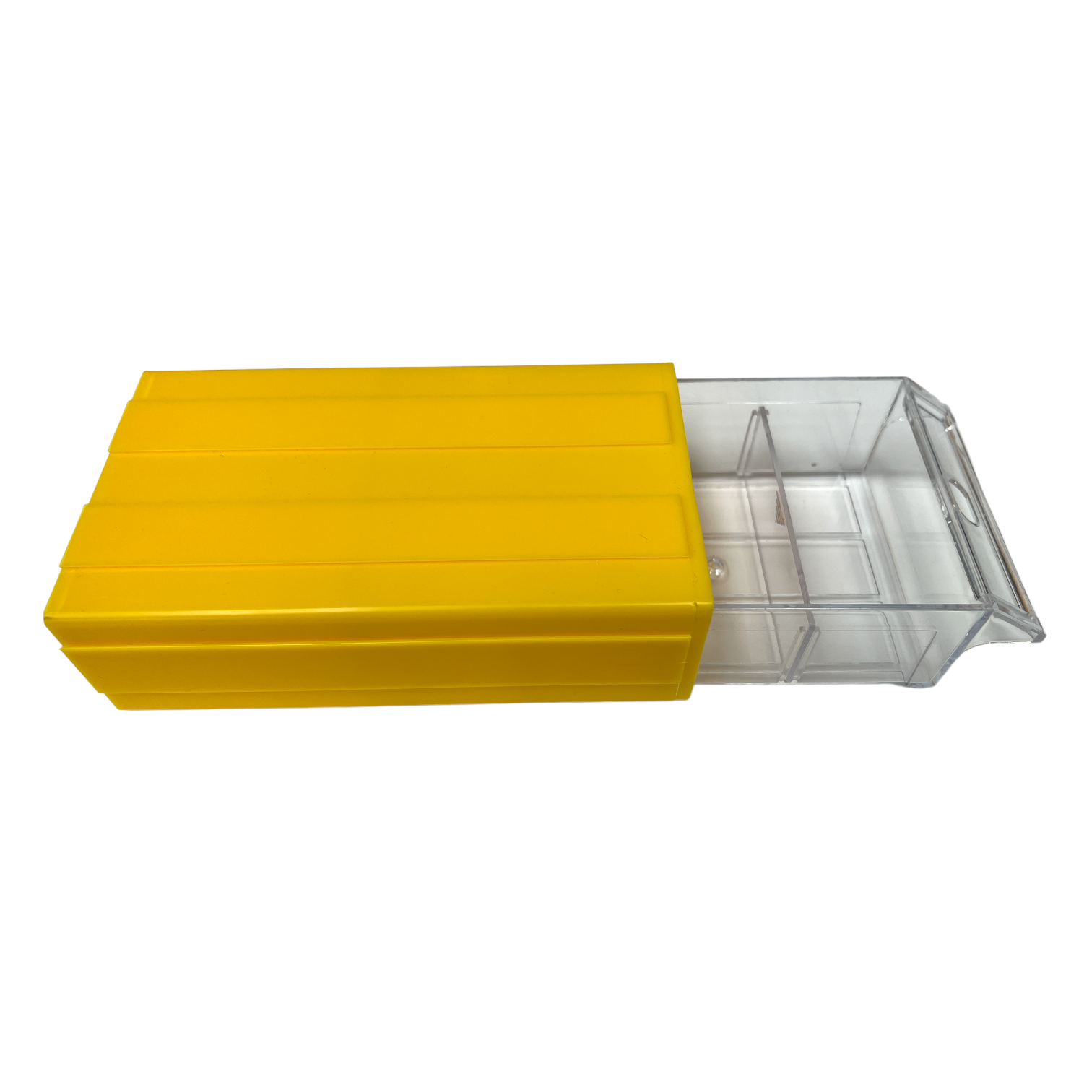 Yellow Stackable Plastic Storage Drawers 180x93x50mm with Removable Compartments