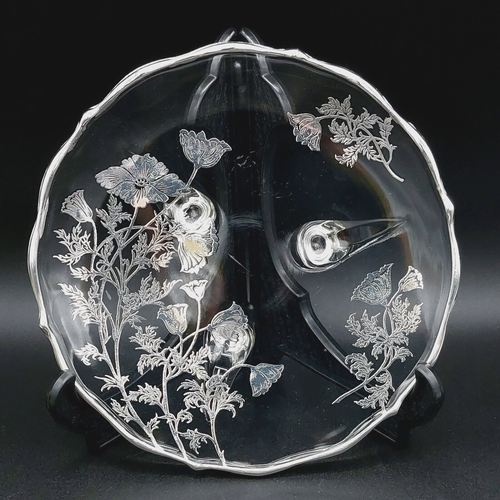 Vintage Footed Silver Inlay Decorative Poppy Glass Dish Flanders by ...