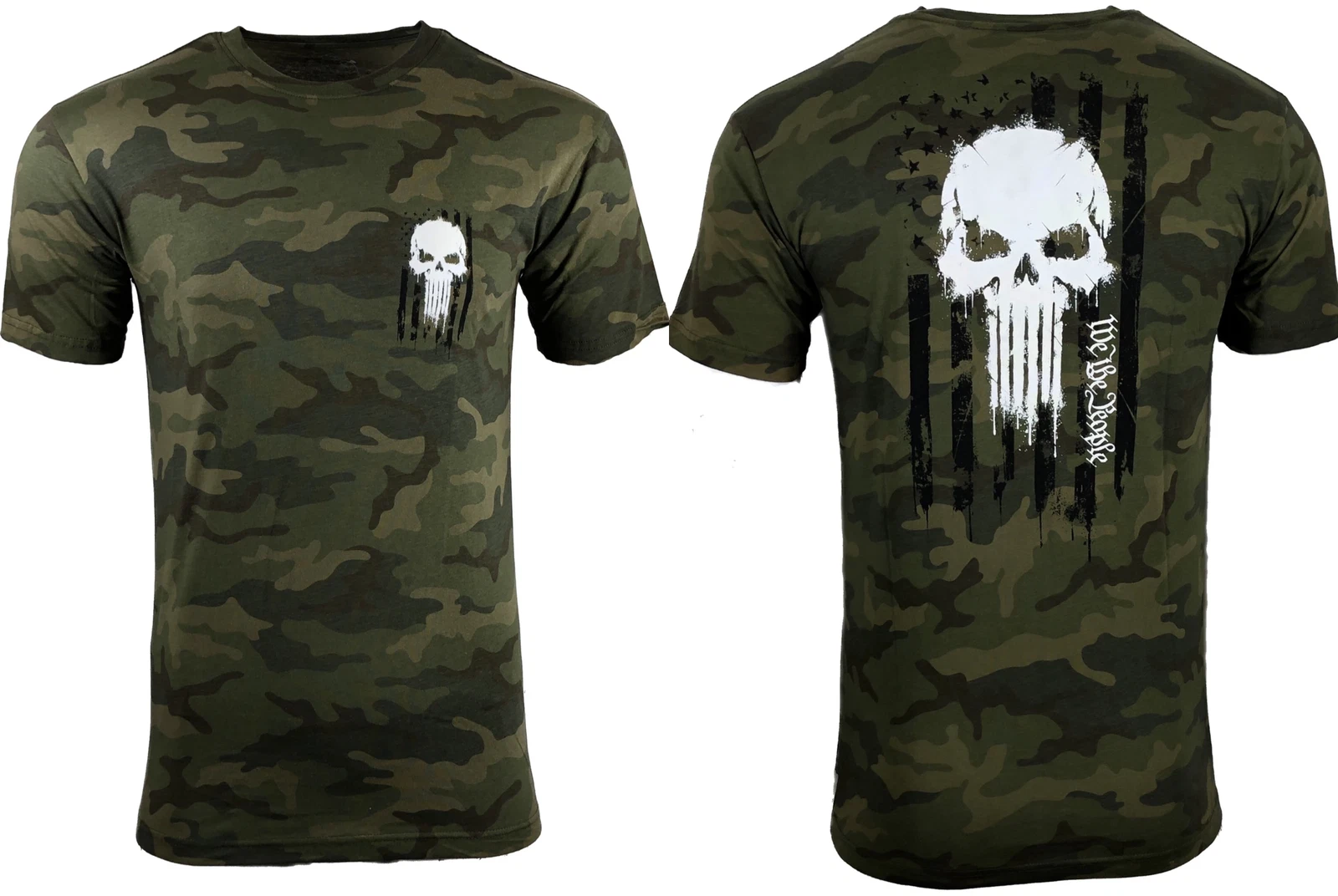 Howitzer Style Men's T-Shirt SKULL FREEDOM FLAG Black Camo Military Grunt
Opens in a new window or t