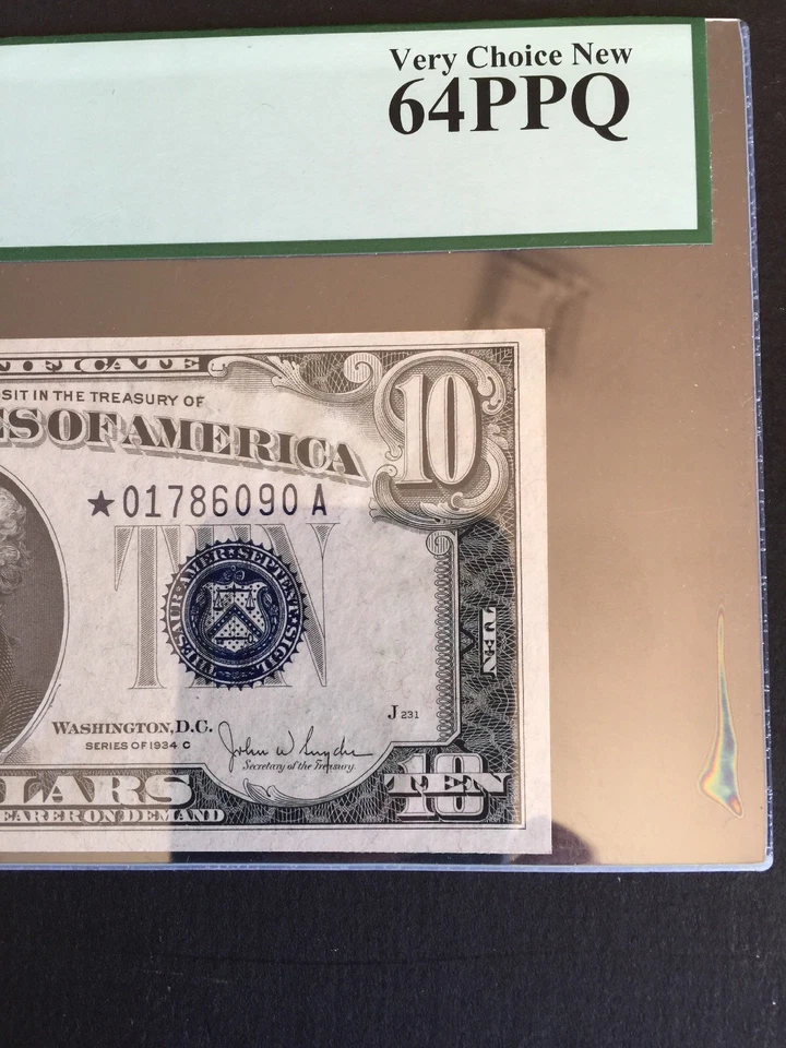 Fr 1704*   1934C $10 Silver Certificate Star Note Fr. 1704* PCGS 64PPQ. - Image 3 of 4