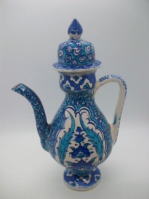 Vintage Kutahya Turkey SIGNED Elsam Akdeniz Gini Hand Painted Pottery Tea Pot