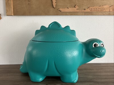 Vintage Rubbermaid Dinosaur Teal Green Toy Box Storage Chest Hamper AMAZING