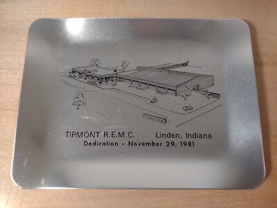 Tipmont R.E.M.C. Commemorative Tray 1981 Dedication Linden, Indiana | Z2