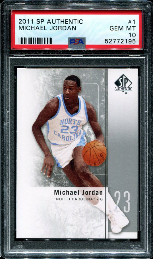 PSA 10 GEM MINT 2011 SP AUTHENTIC MICHAEL JORDAN #1 BULLS TARHEELS 72195 B142