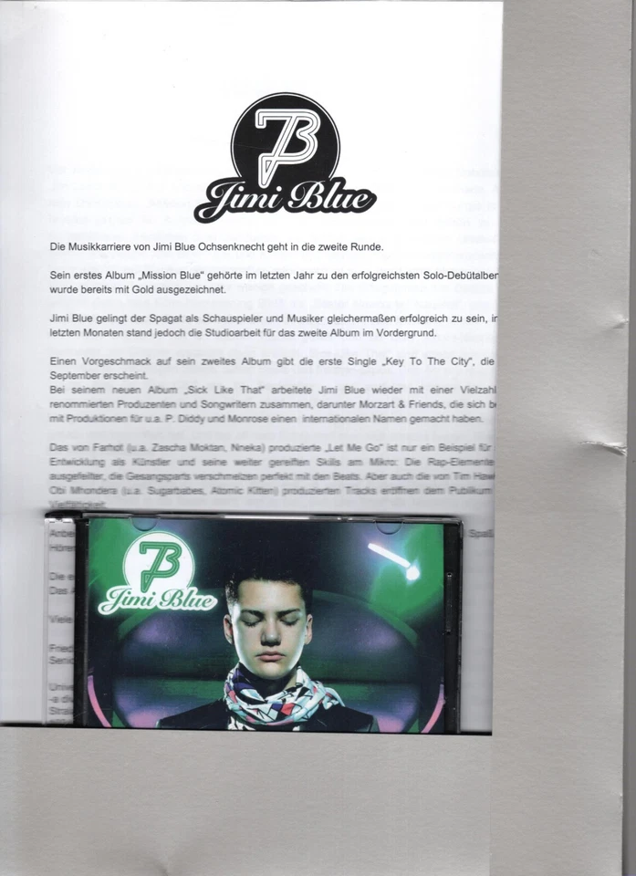 Jimi Blue(Ochsenknecht)- Sick Like That - Promo CD (Snippet Album) in Promomappe - Bild 3 von 4