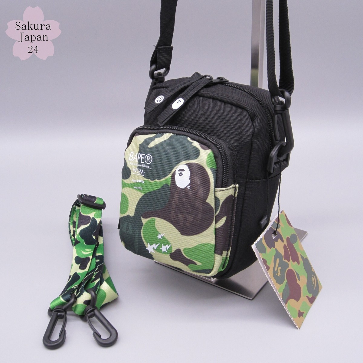 BAPE ABC Mini Shoulder Bag M Camo Green 2Design Straps Japanese