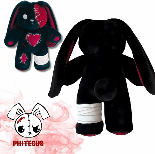 PHITECUS Scary Goth Bunny Plush-Creepy Emo Rabbit Stuffed Animal-Horror Plushie - Picture 3 of 12