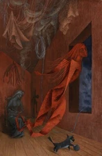 REMEDIOS VARO Surrealism Art Poster or Rolled Canvas Print "La Tejedora Roja"
