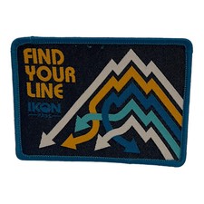 Ikon Pass  Find Your Line  iron on patch Snow Skiing 3.5 X 2.5 inches