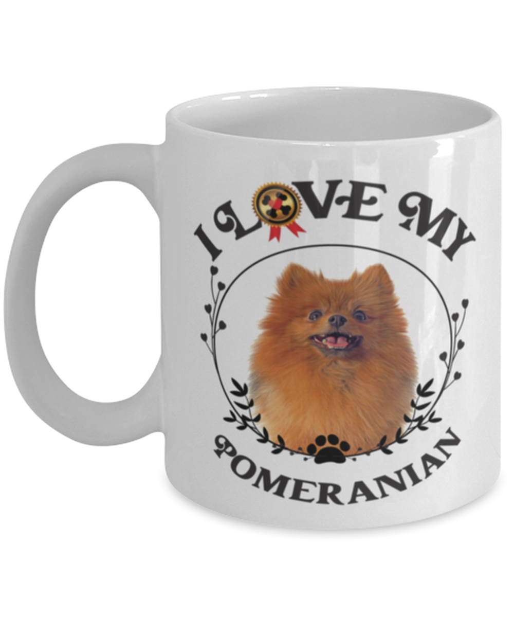Pomeranian Mug, I Love My POMERANIAN Coffee Mug Gift for Dog Lovers
