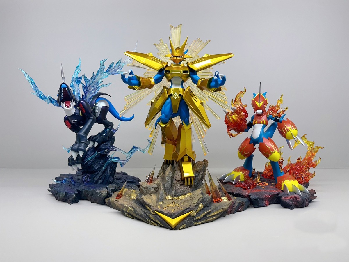 Lighdramon Magnamon Fladramon Resin FXW Studio Digimon Statue 28.5