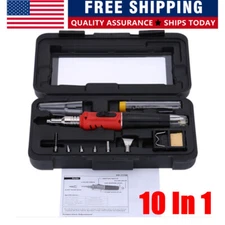 HS-1115K 10 IN 1 Portable Butane Gas Soldering Iron Kit Welding Kit Torch Pen