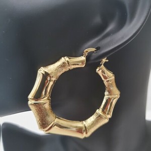 Authentic 18K Gold Plated Sugar Cane Hoop Earring