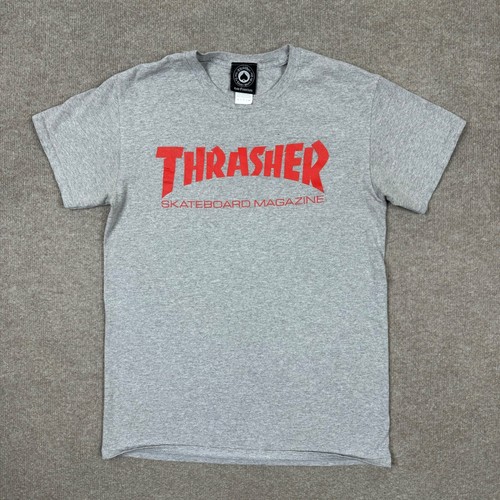 Thrasher Magazine Shirt Men's S Gray Short Sleeve Skateboarding Adults