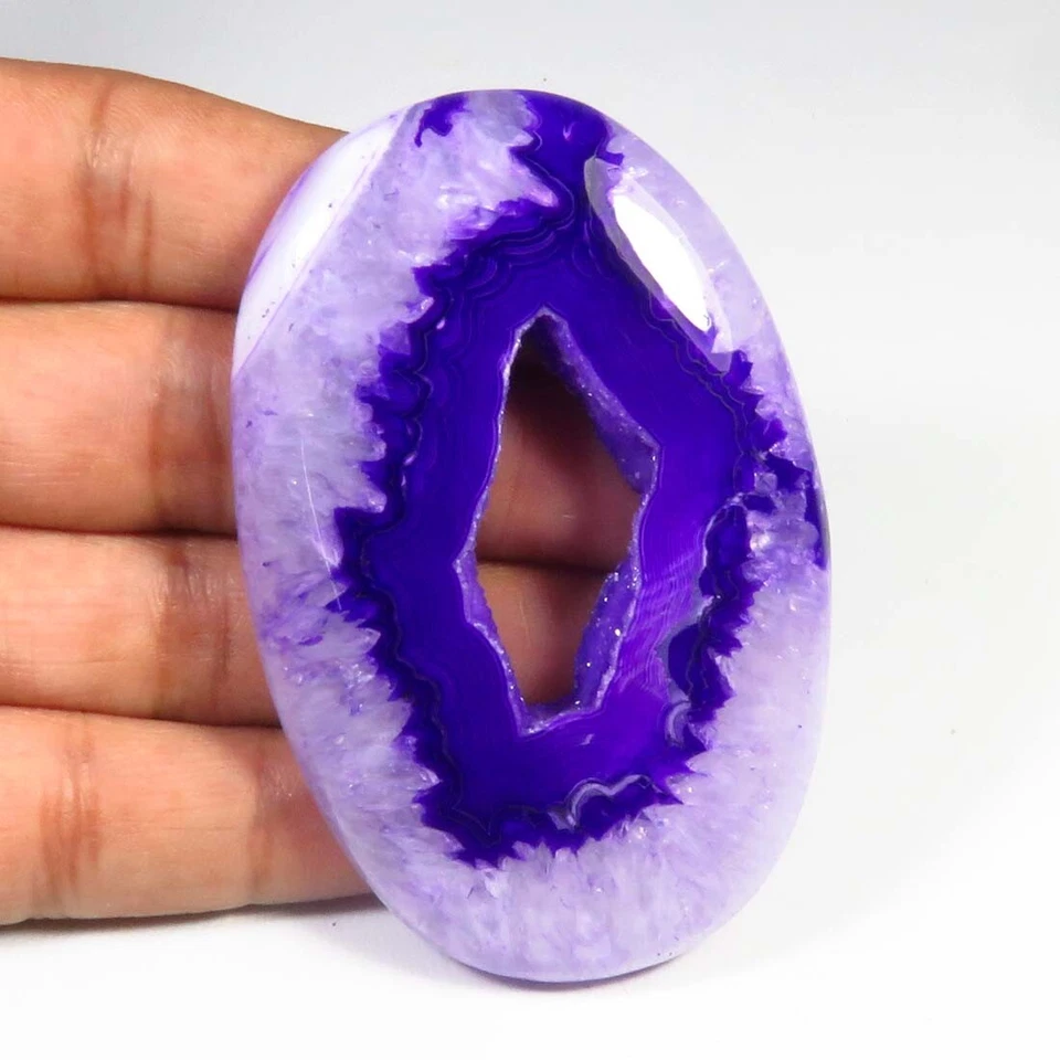 Gemas ovaladas de ágata de ónix de ventana 68x44 mm geoda druzy de ónix natural cabujón OND-1350 Foto 2 de 4