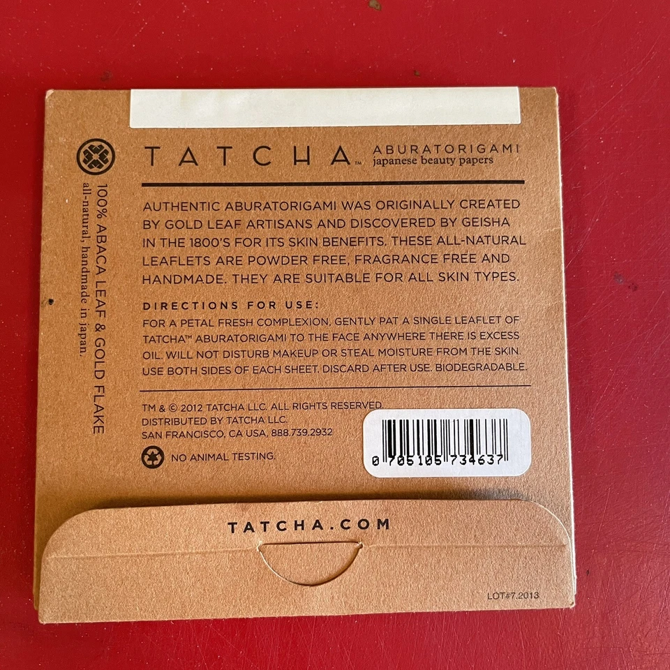 Papel de beleza japonês TATCHA Aburatorigami folha de abacá e floco de ouro 30 folhas novo na embalagem - Imagem 2 de 2