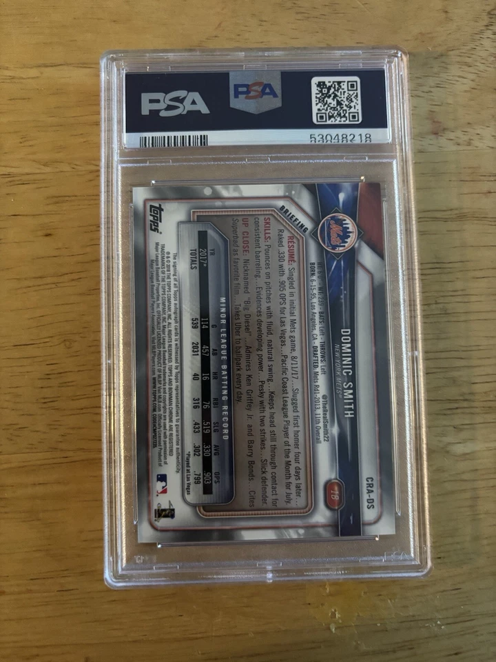 2018 BOWMAN ROOKIE AUTOGRAPHS - CHROME | GOLD REFRACTOR - DOMINIC SMITH DS #41 - Image 2 of 2