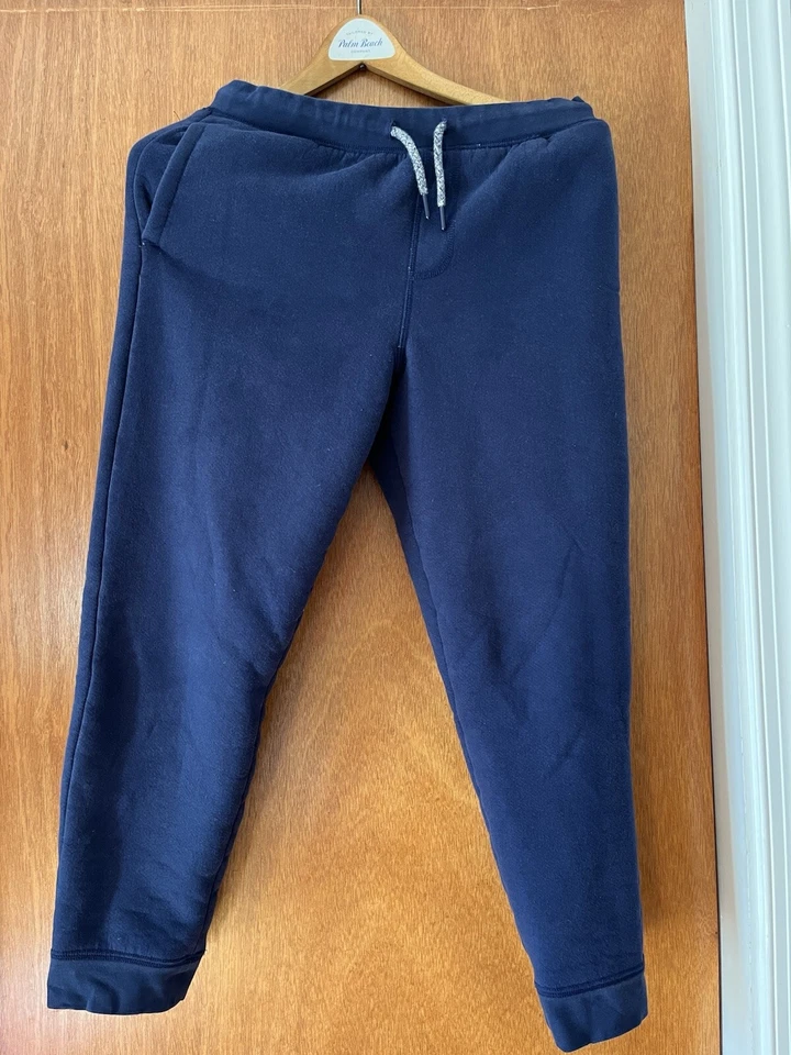 Lands End Kids Sherpa Lined Joggers/Sweatpants, Size Large Husky (10H-12H), Navy - Image 3 of 4