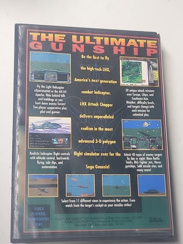 Ea Air Force LHX Attack Chopper (Sega Genesis, 1992) Complete W/ Manual. Tested - Picture 6 of 16